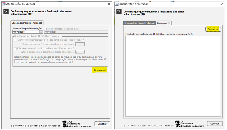 Prosseguir e Comunicar AT
