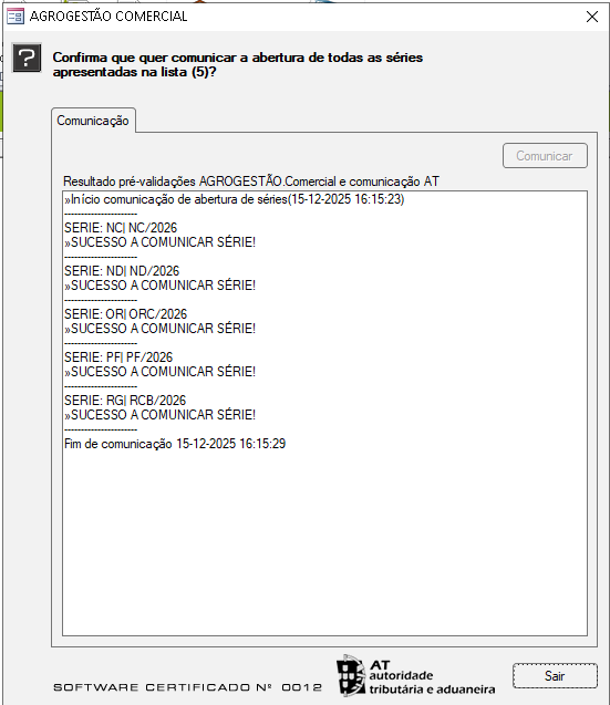 Resultados da comunicação AT
